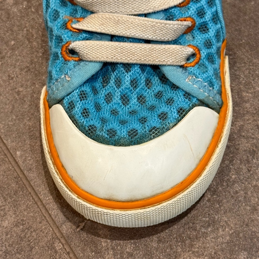 Kids Blue Mesh Velcro Sneakers - Picture 3 of 8